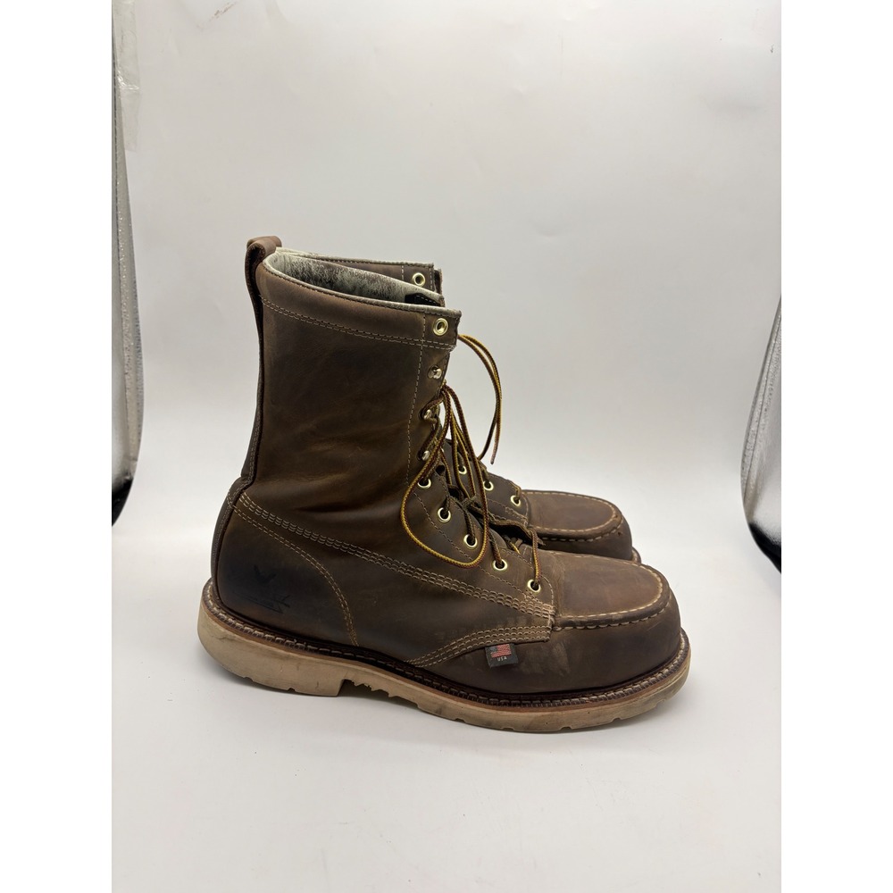 Thorogood Mens 11 D Brown Saddle Leather Moc Steel Toe Work Boots 804-4378 USA